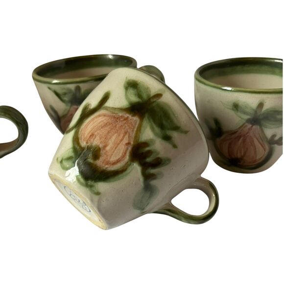 John B Taylor Louisville Stoneware Harvest Pear Mug Cup Set of 4 VTG Cottagecore - Picture 6 of 10